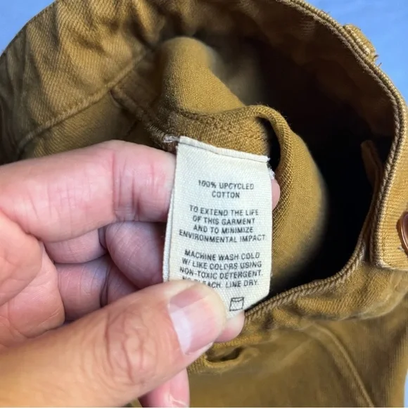 ALEX MILL mustard yellow high rise straight wide leg cropped denim jeans pants - Picture 6 of 6